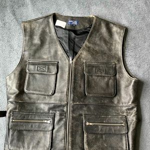 Vintage genuine leather vest